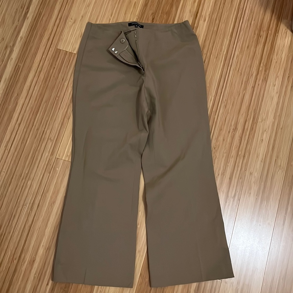 Lafayette 148 New York womens wide leg ankle pants size 6 beige khaki color